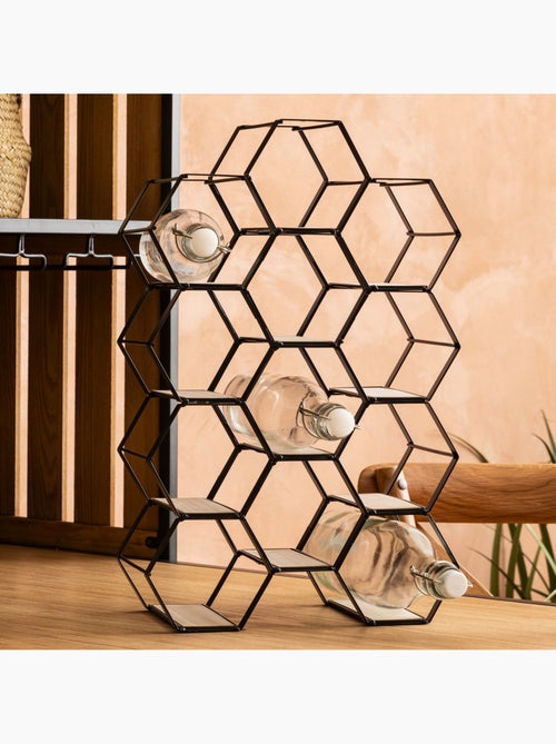 Porte-bouteille 12 bouteilles en bois et acier arty - Kiabi