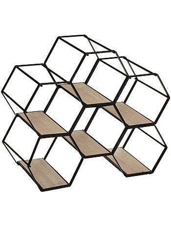 Porte-bouteilles 6 bouteilles design nid d'abeille ARTY