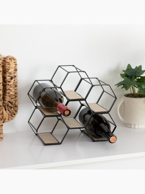 Porte-bouteilles 6 bouteilles design nid d'abeille ARTY - Kiabi
