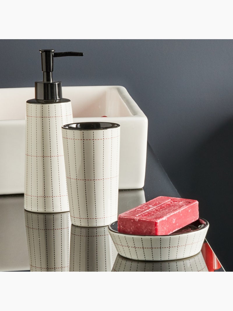 Porte brosse à dents en céramique SAINT-GERMAIN à motifs rayés – Guy Levasseur Blanc Noir Gris - Kiabi