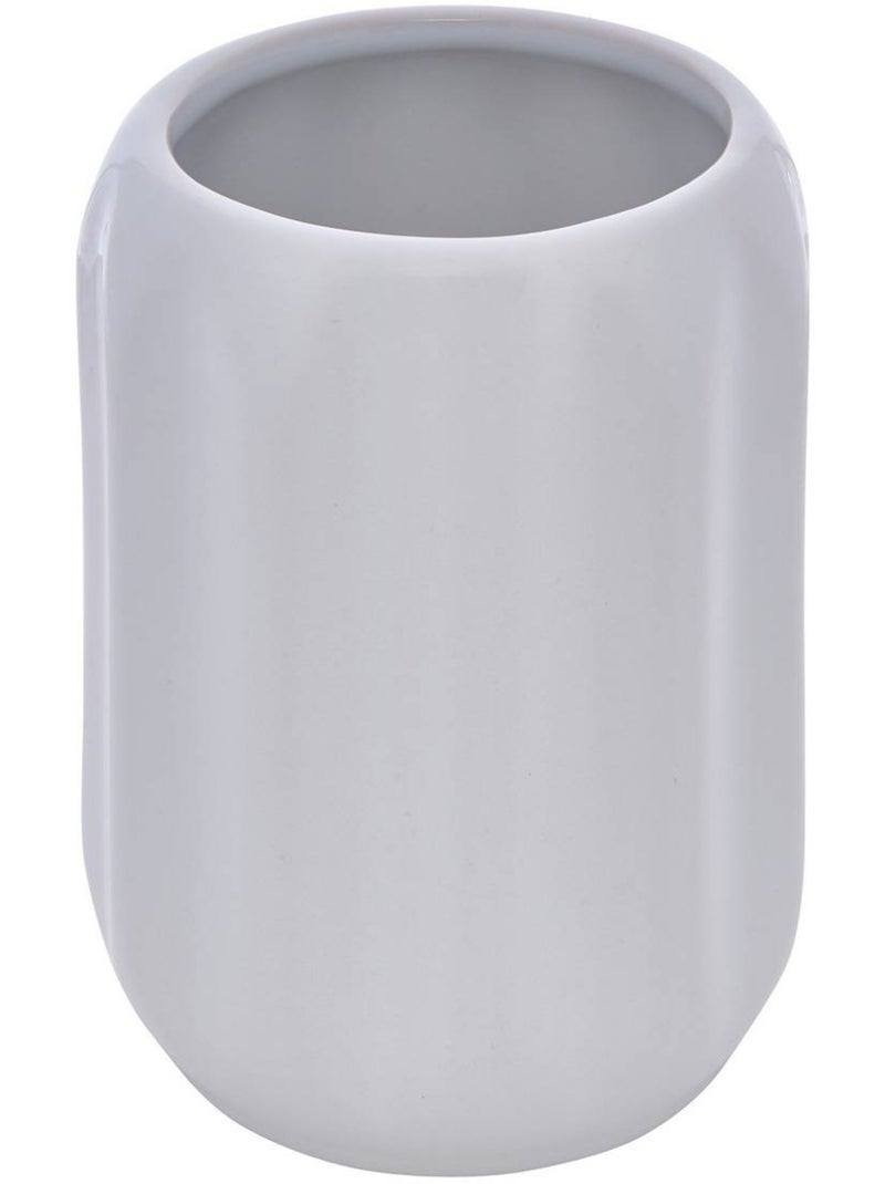 Porte-brosse à dents rond en grès colorama Blanc - Kiabi