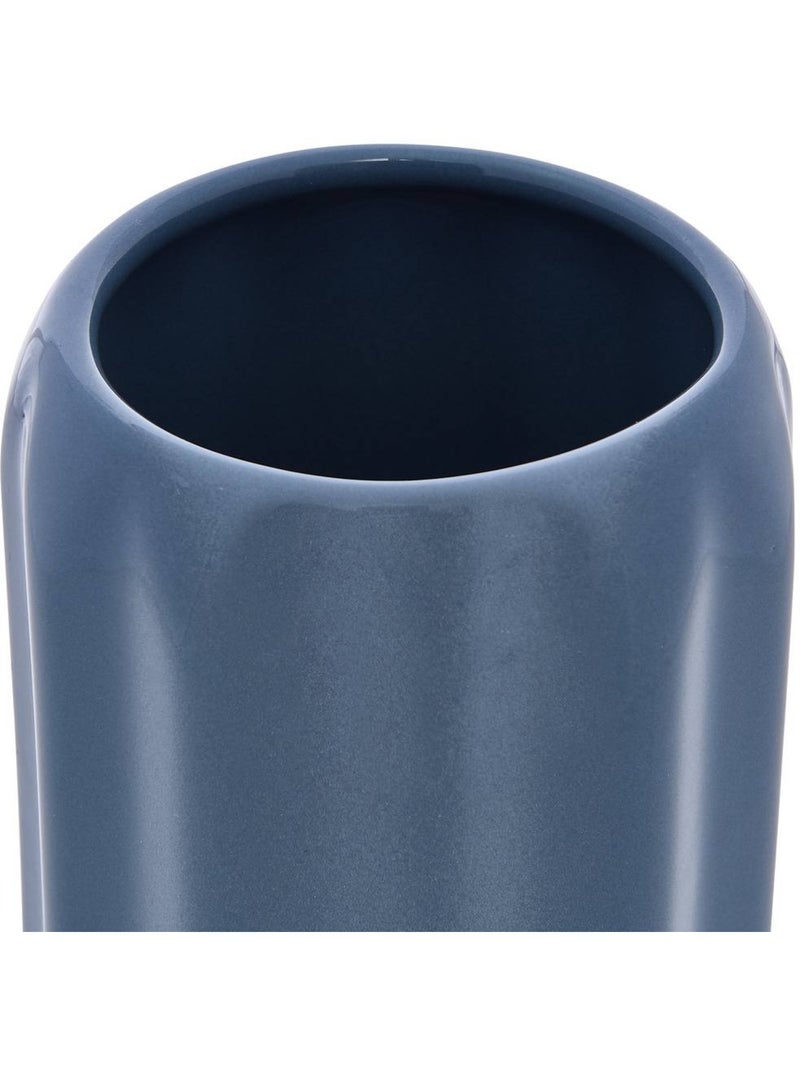 Porte-brosse à dents rond en grès colorama Bleu - Kiabi