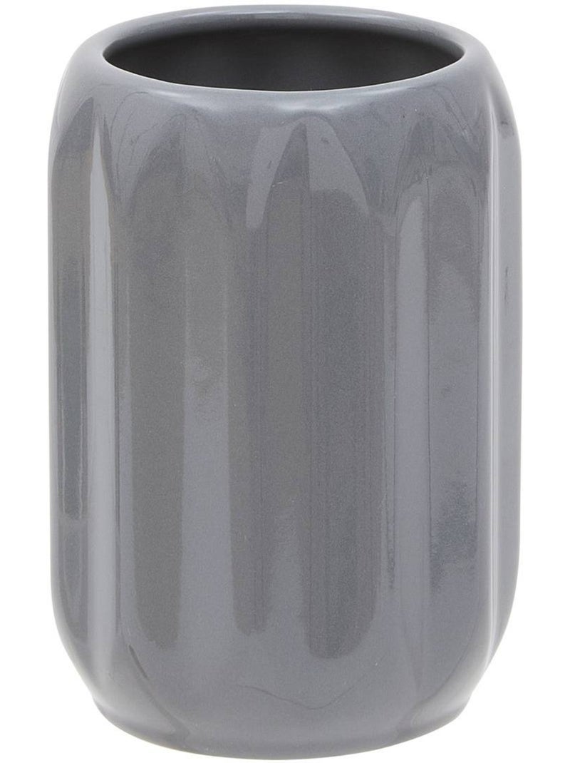 Porte-brosse à dents rond en grès colorama Gris - Kiabi