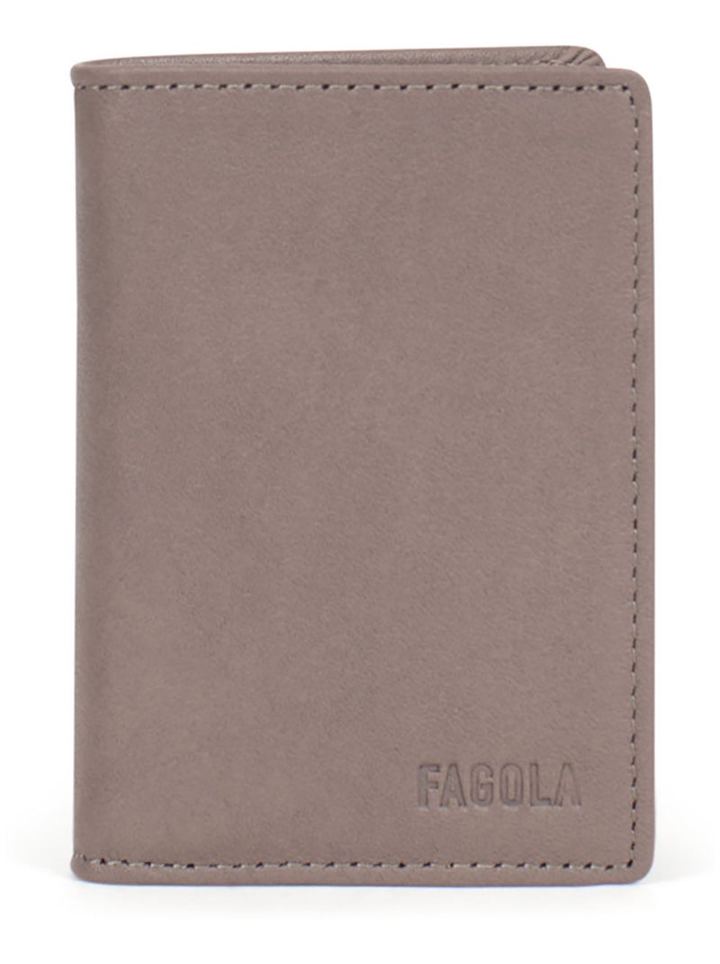Porte-cartes - Stop RFID - Cuir Gris foncé - Kiabi