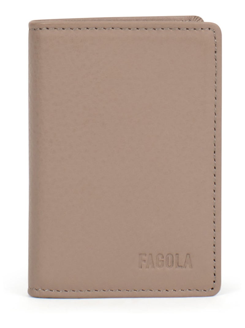 Porte-cartes - Stop RFID - Cuir Marron - Kiabi