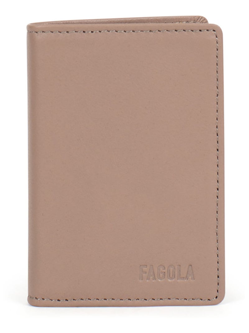 Porte-cartes - Stop RFID - Cuir Taupe - Kiabi