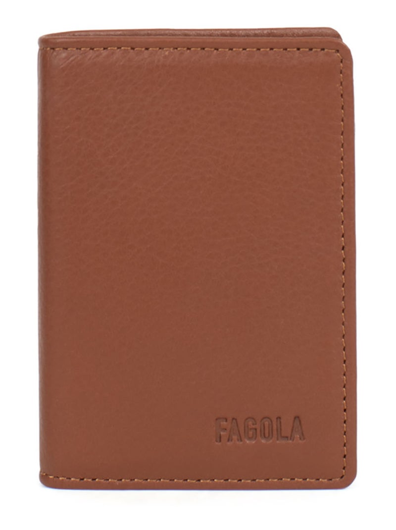 Porte-cartes - Stop RFID - Cuir Terracotta - Kiabi
