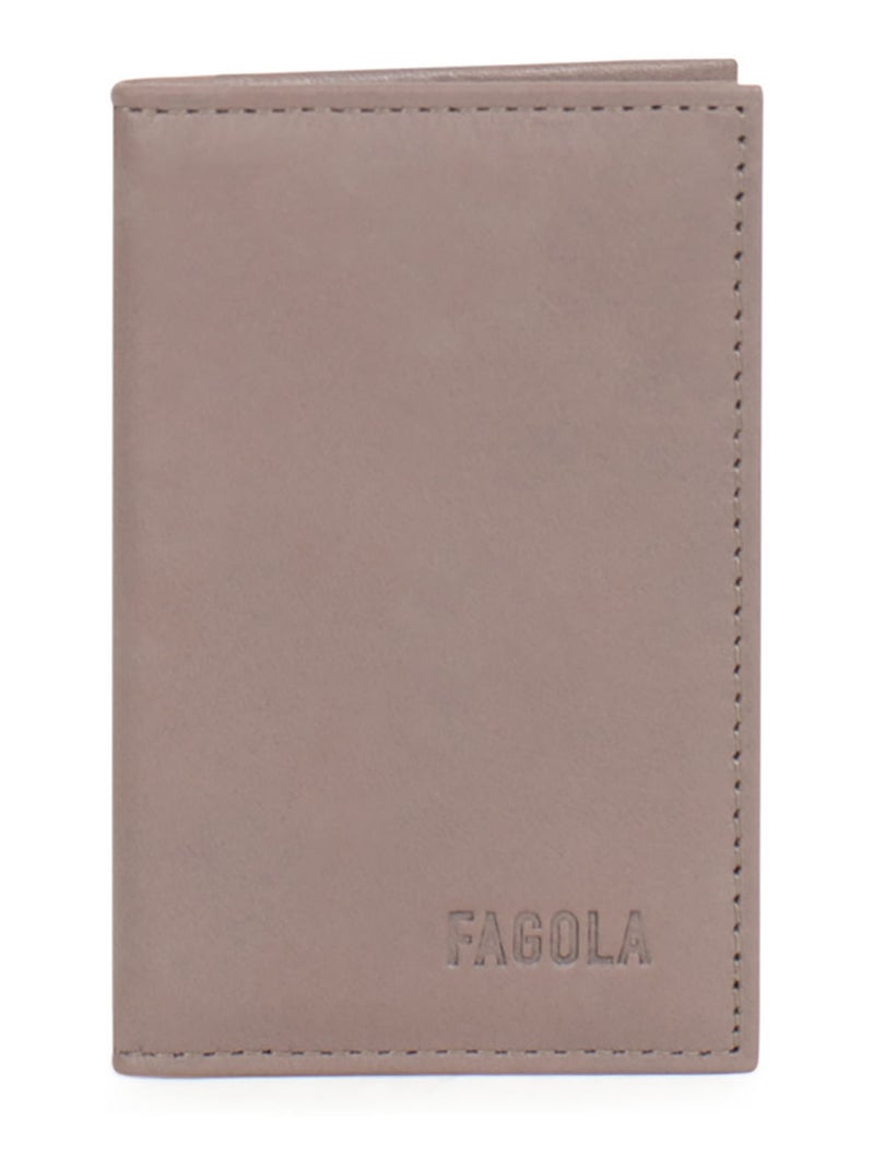 Porte-cartes 1 volet Stop RFID Cuir Gris foncé - Kiabi