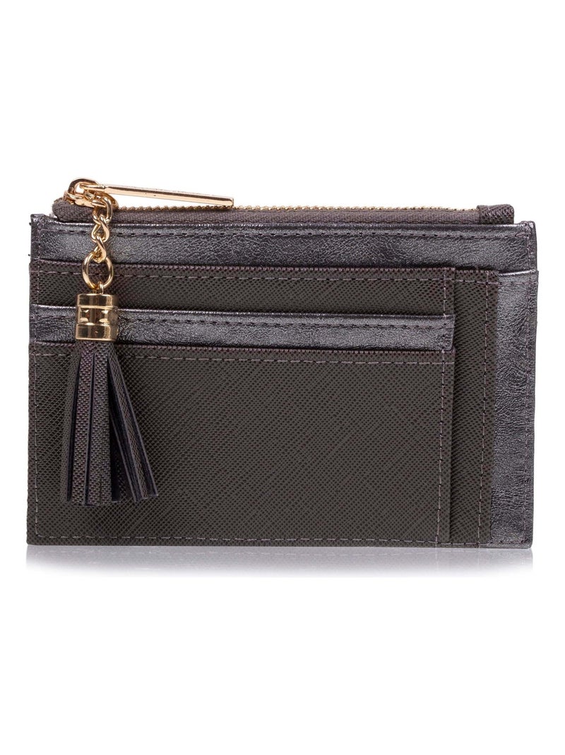 Porte-cartes femme zippé gris Isotoner Gris Gris - Kiabi