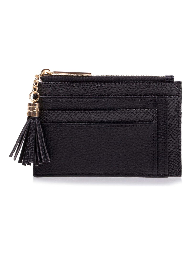 Porte-cartes femme zippé noir Isotoner Noir - Kiabi