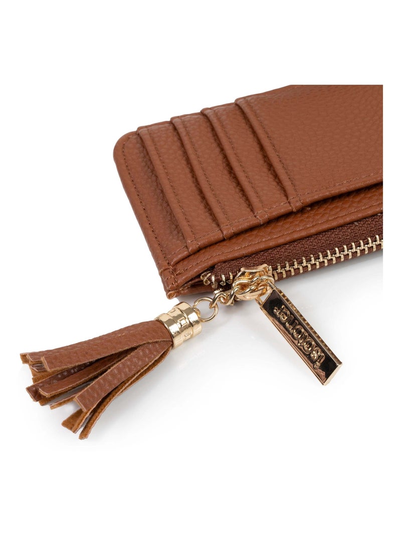 Porte-cartes protection rfid anti-piratage de carte femme Isotoner Camel - Kiabi
