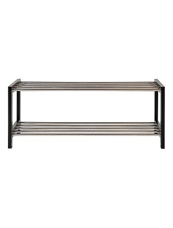 Porte-chaussures en bois noir avec 2 étagères en - House Nordic