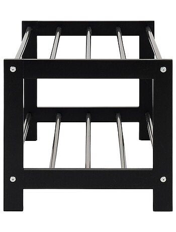 Porte-chaussures en bois noir avec 2 étagères en - House Nordic