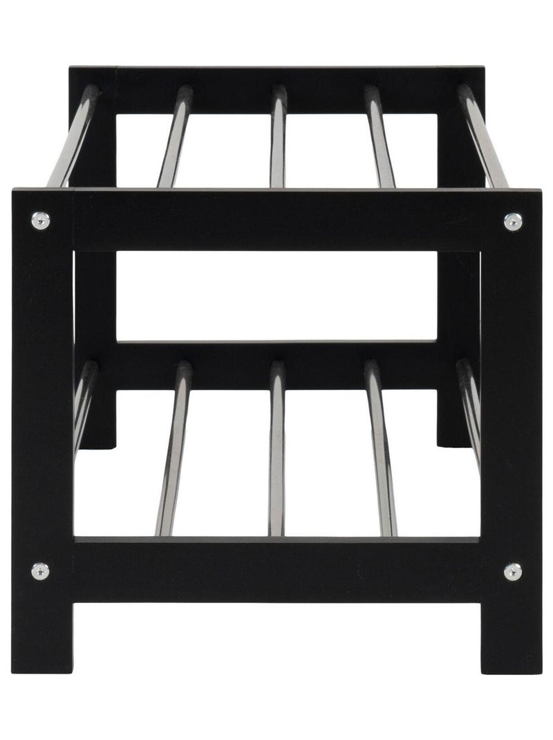 Porte-chaussures en bois noir avec 2 étagères en - House Nordic Noir mat - Kiabi