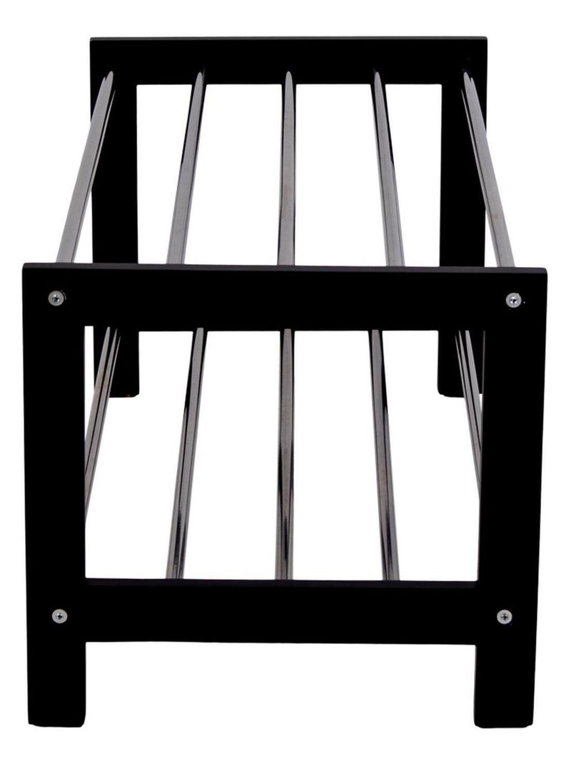 Porte-chaussures en bois noir avec 2 étagères en - House Nordic Noir mat - Kiabi