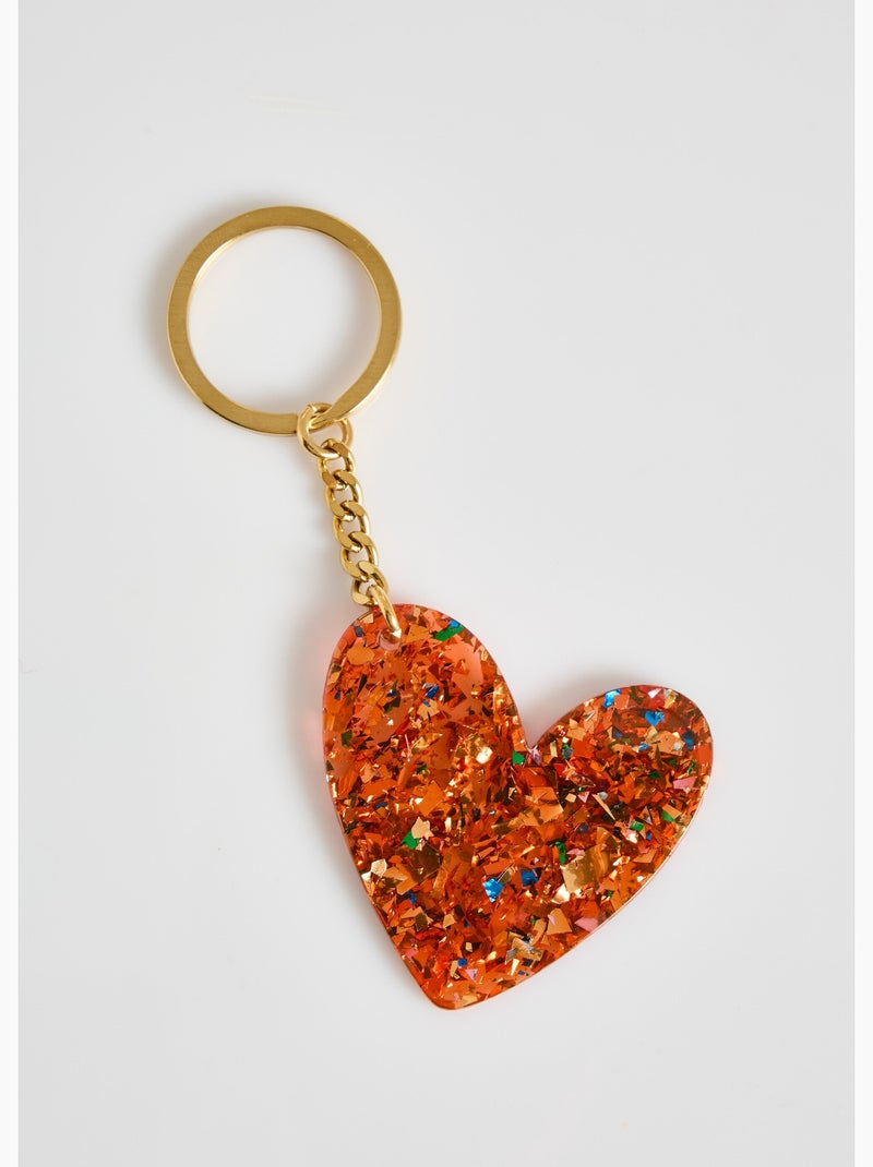 Porte-clé fantaisie résine forme coeur - AFIBEL Orange - Kiabi