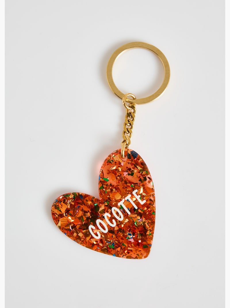 Porte-clé fantaisie résine forme coeur - AFIBEL Orange - Kiabi