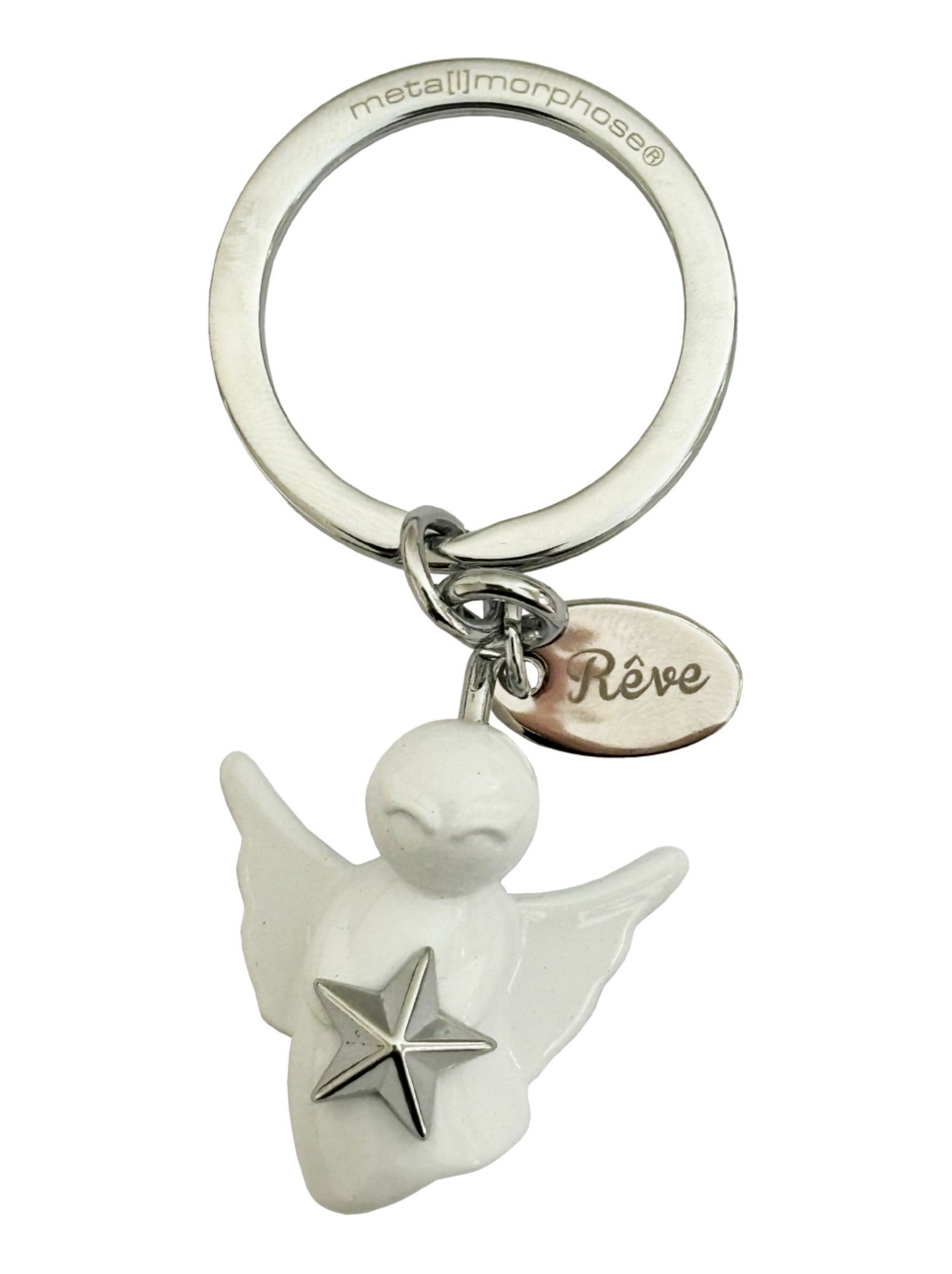 10 Porte-clés Ange Gardien Avec Perles - Cadeaux Baptême, Communion, Mariage - Alliage De Zinc Coloré