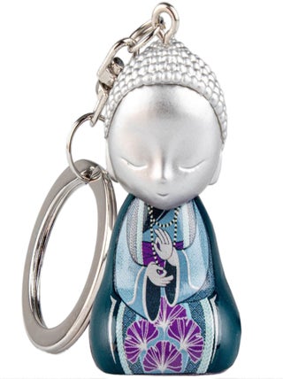 Porte clef little buddha bleu 4.5 cm