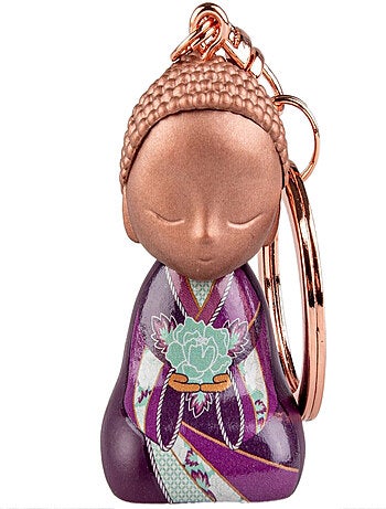 Porte clef little buddha violet 4.5 cm