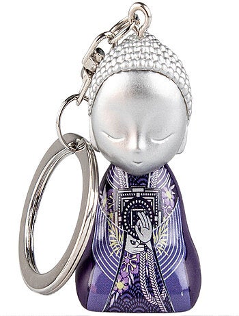 Porte clef little buddha violet 4.5 cm