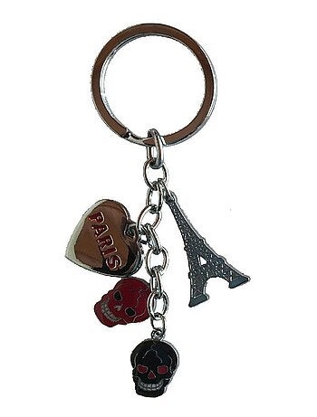 Porte clefs en métal Paris charms - Skull