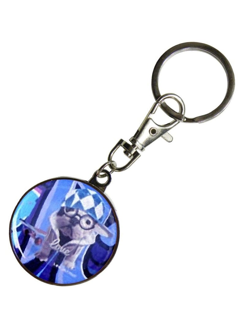 Porte-clefs métallique Téo Hip Hop Bleu - Kiabi