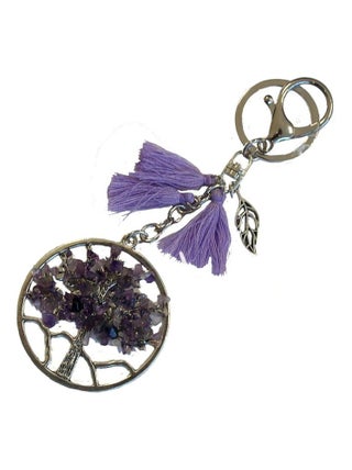 Porte clefs ou Bijou de sac Arbre de vie - Violet