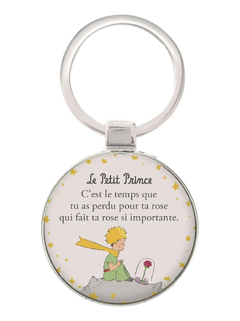 Porte clefs rond en métal le Petit Prince blanc 4 cm Blanc - Kiabi