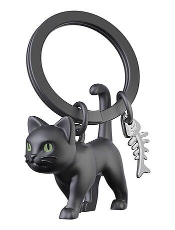 Porte-clés chat noir yeux phosphorescents