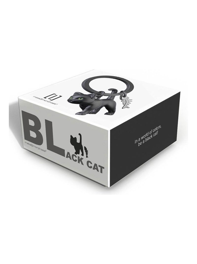 Porte-clés chat noir yeux phosphorescents Noir - Kiabi