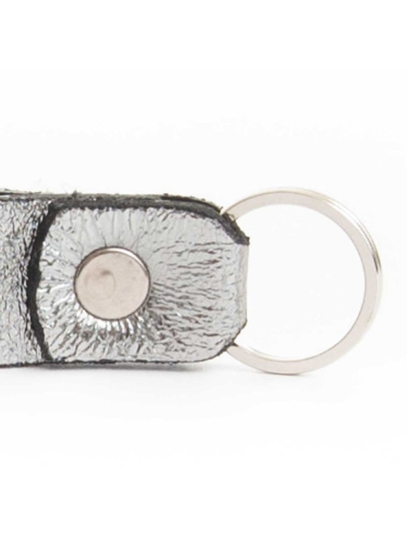 Porte-clés Cuir Naturel Purapiel Argent - Kiabi