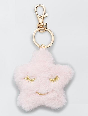 Porte-clés 'étoile' en fausse fourrure