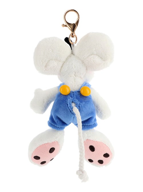 Porte-clés peluche Diddl en salopette bleue 15 cm - Kiabi