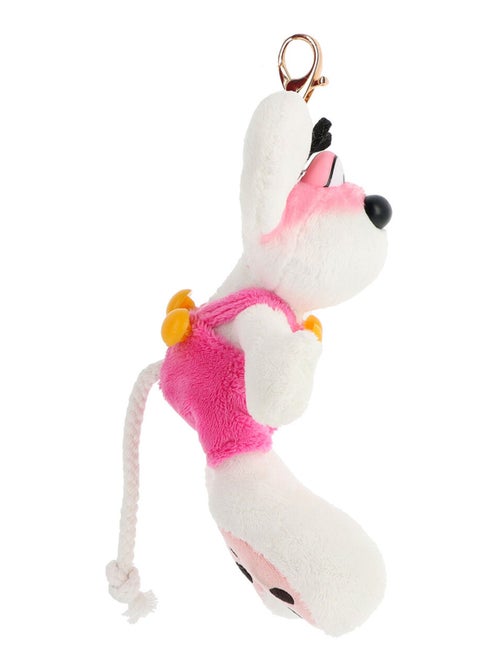 Porte-clés peluche Diddl en salopette rose 15 cm - Kiabi