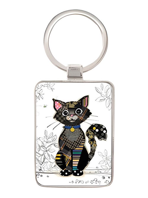 Porte-clés rectangulaire chat noir - Kiabi