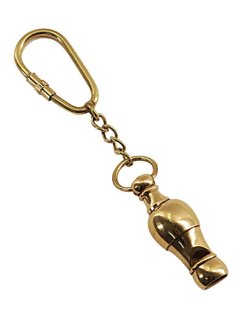 Porte clés sifflet en laiton or Or - Kiabi