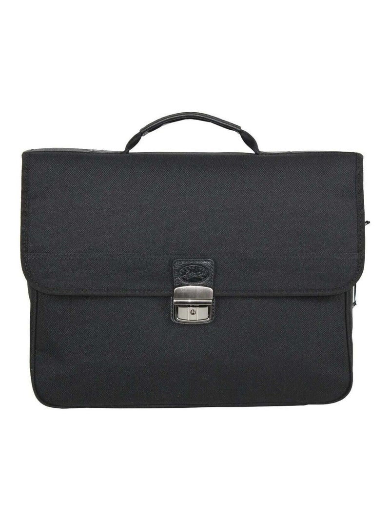 Porte document Toile et cuir 1 soufflet 8051 Francinel Noir - Kiabi