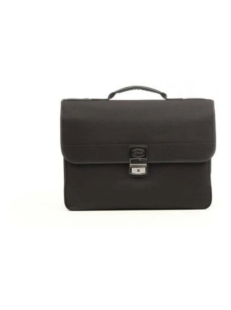 Porte document Toile et cuir 2 soufflets 8052 Noir - Kiabi