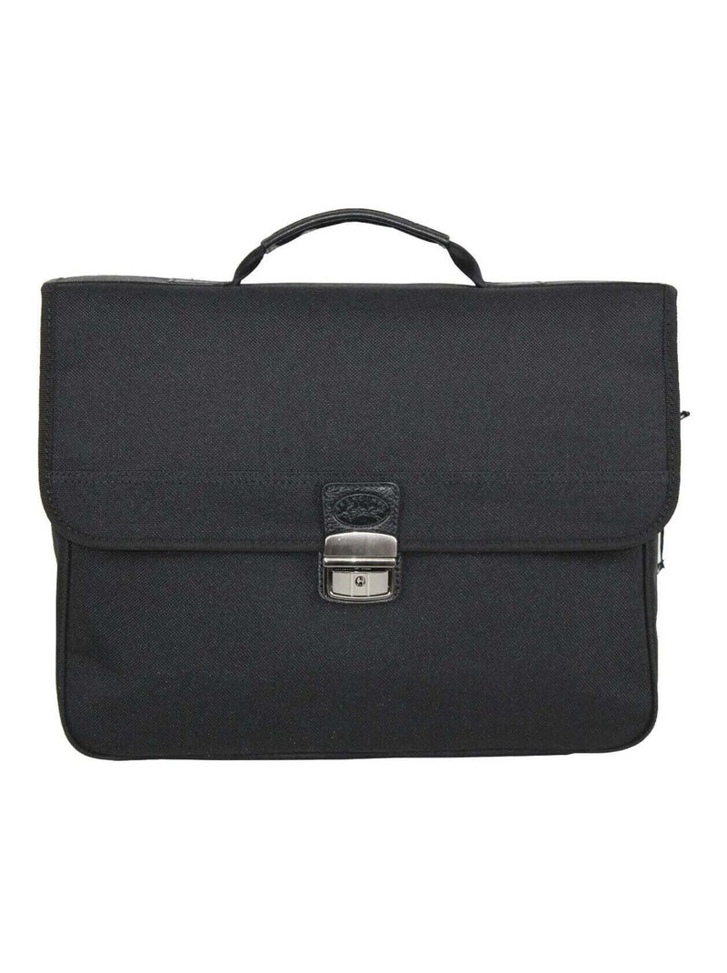 Porte document Toile et cuir 3 soufflets 8053 Noir - Kiabi