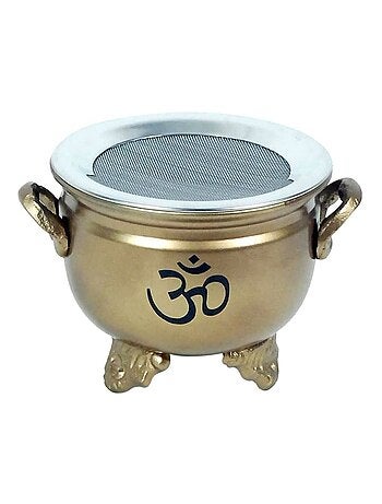 Porte encens à charbon doré