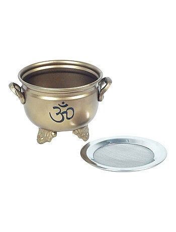 Porte encens à charbon doré