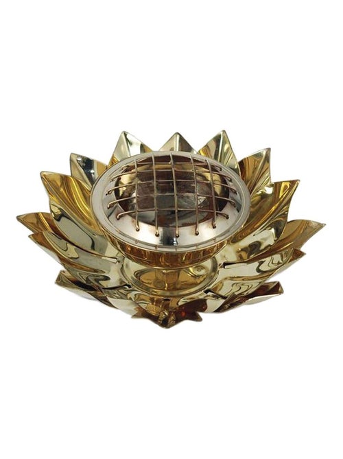 Porte encens à charbon Lotus en laiton - Kiabi