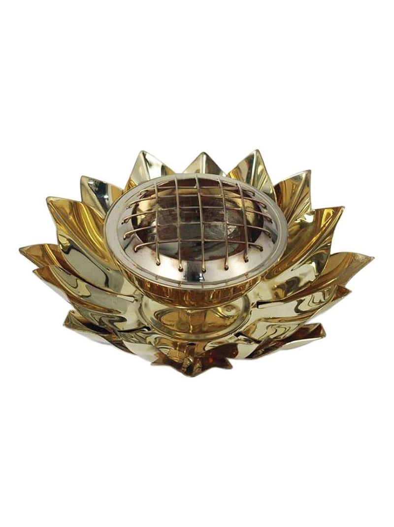 Porte encens à charbon Lotus en laiton Doré/or - Kiabi
