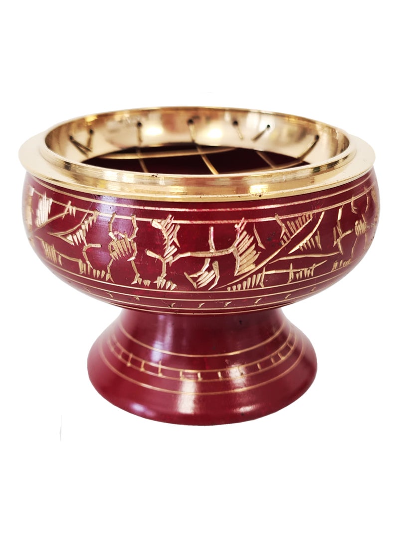Porte encens à charbon Rouge en laiton Rouge - Kiabi