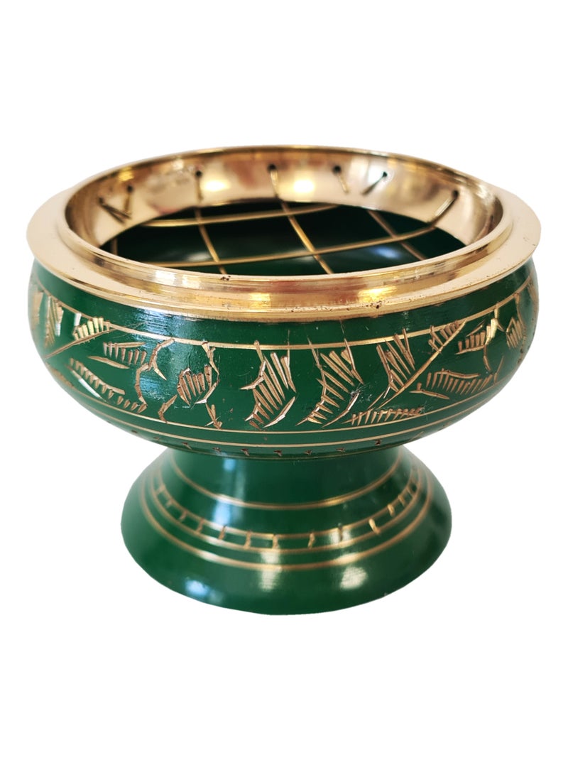 Porte encens à charbon vert en laiton Vert - Kiabi