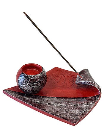 Porte-encens artisanal pour bâtons, cônes et charbon rouge