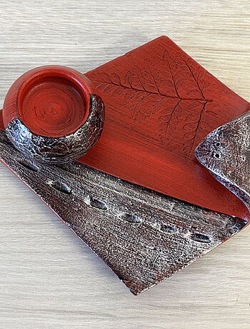 Porte-encens artisanal pour bâtons, cônes et charbon rouge