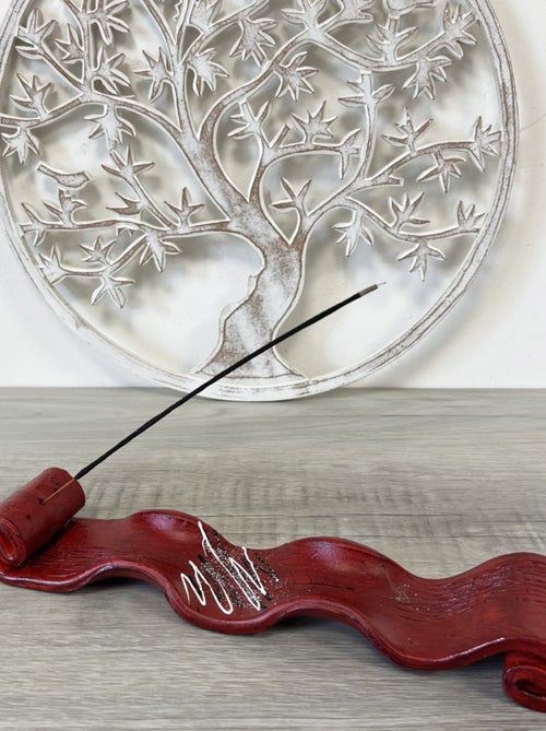 Porte encens artisanal rouge - Kiabi
