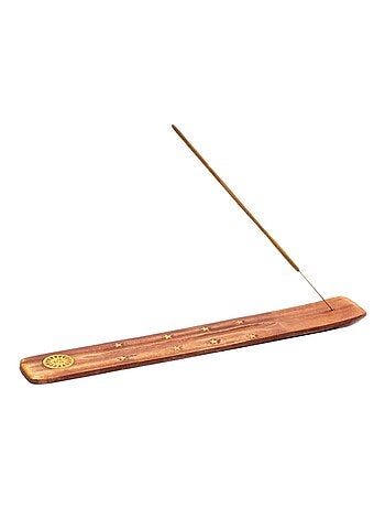 Porte encens en bois motif soleil